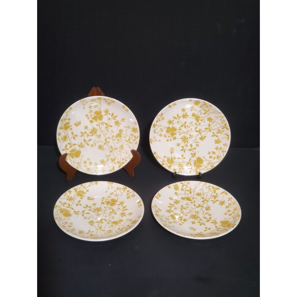 Sheffield Ironstone Golden Meadow Plates Small 6.5" 4Pc Yellow Floral Vtg Set